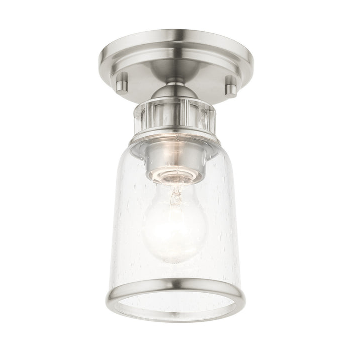 Livex Lighting 45501-91 One Light Flush Mount, Brushed Nickel