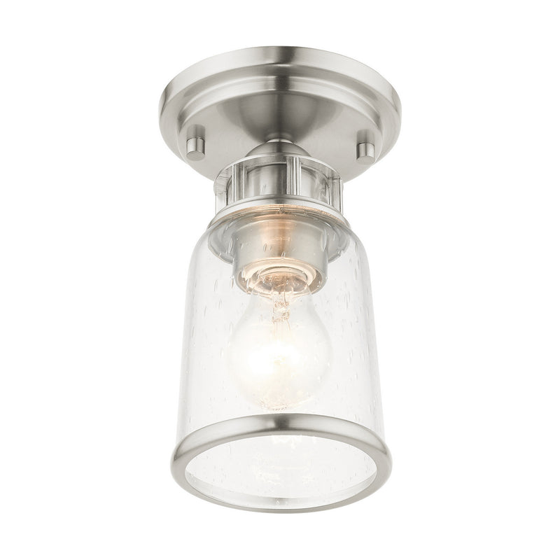 Livex Lighting 45501-91 One Light Flush Mount, Brushed Nickel