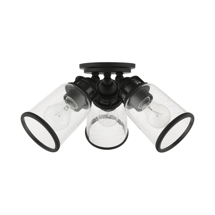 Livex Lighting 45503-04 Three Light Flush Mount, Black