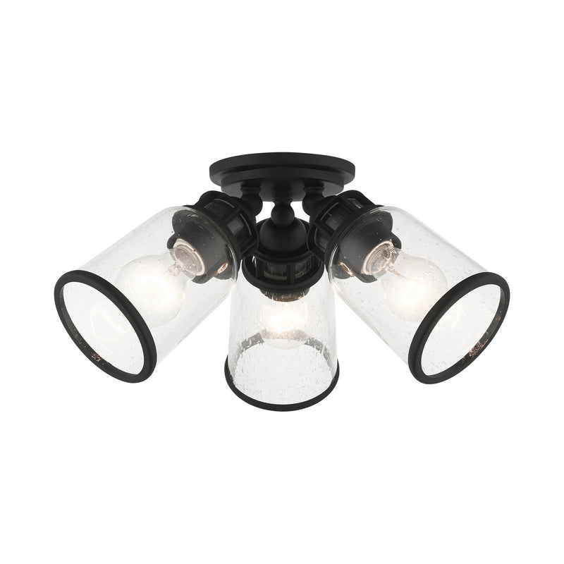 Livex Lighting 45503-04 Three Light Flush Mount, Black