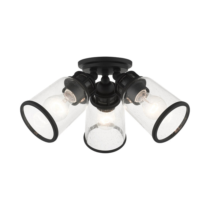 Livex Lighting 45503-04 Three Light Flush Mount, Black