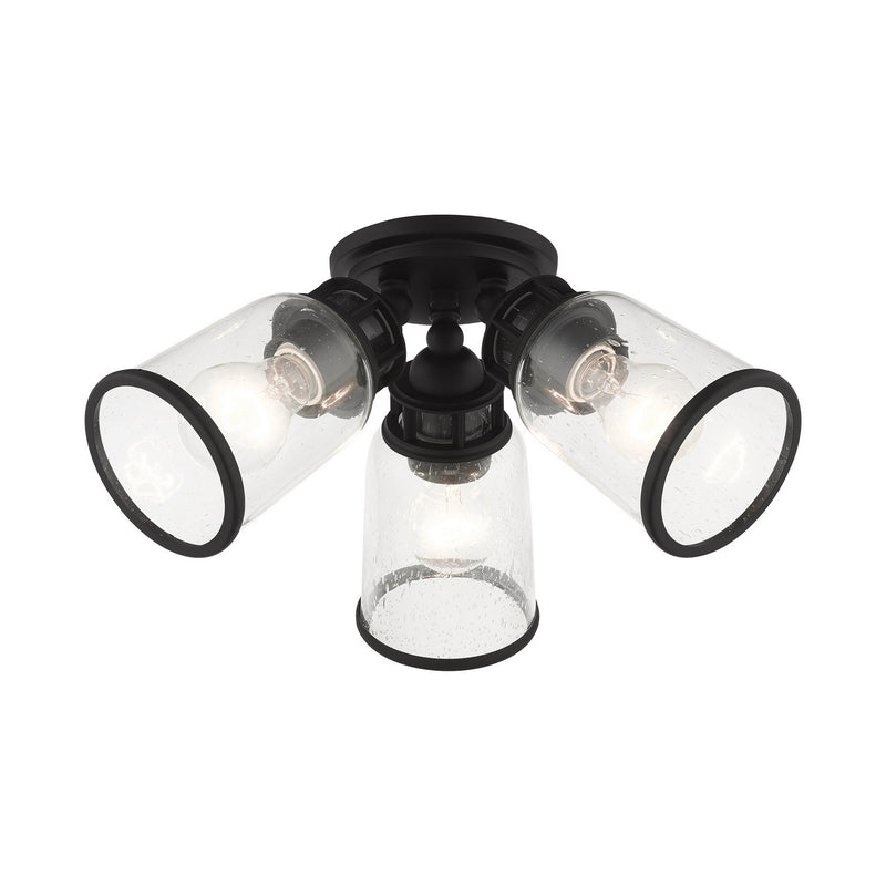Livex Lighting 45503-04 Three Light Flush Mount, Black