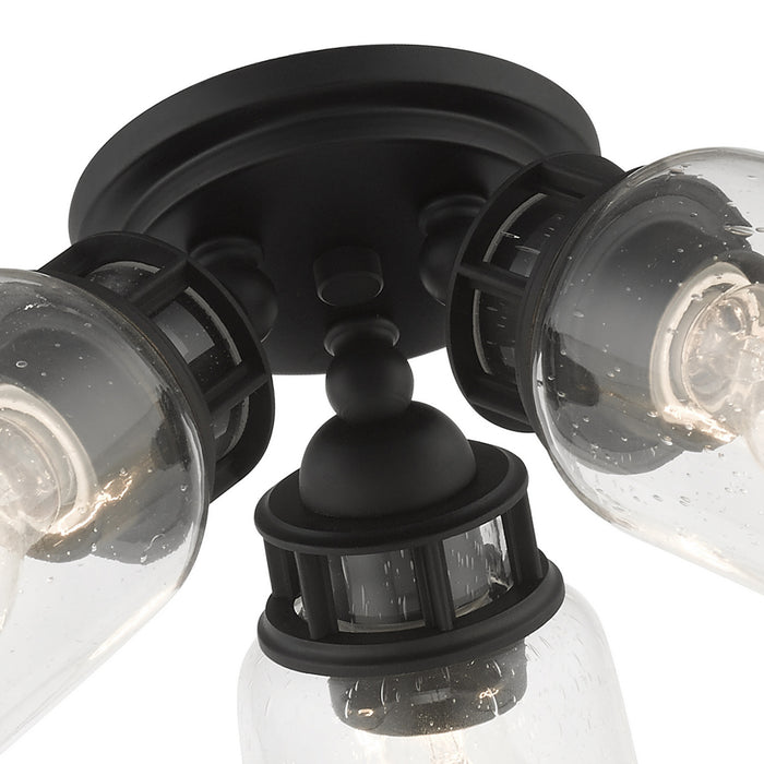 Livex Lighting 45503-04 Three Light Flush Mount, Black