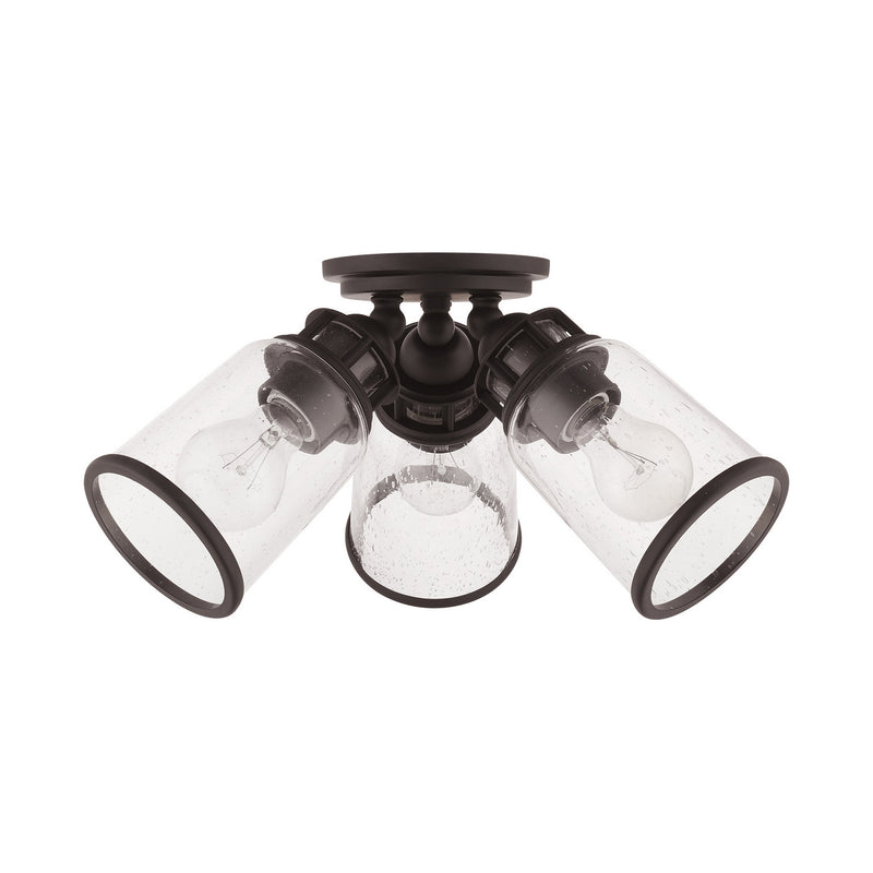 Livex Lighting 45503-07 Three Light Flush Mount, Bronze