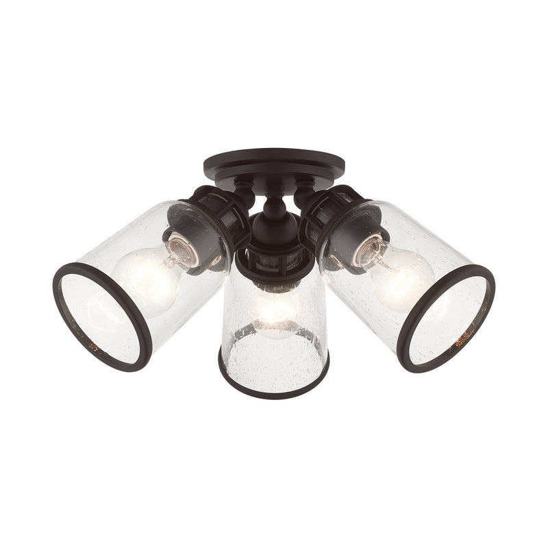 Livex Lighting 45503-07 Three Light Flush Mount, Bronze