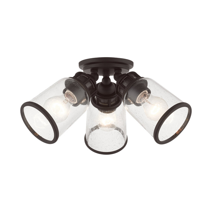 Livex Lighting 45503-07 Three Light Flush Mount, Bronze