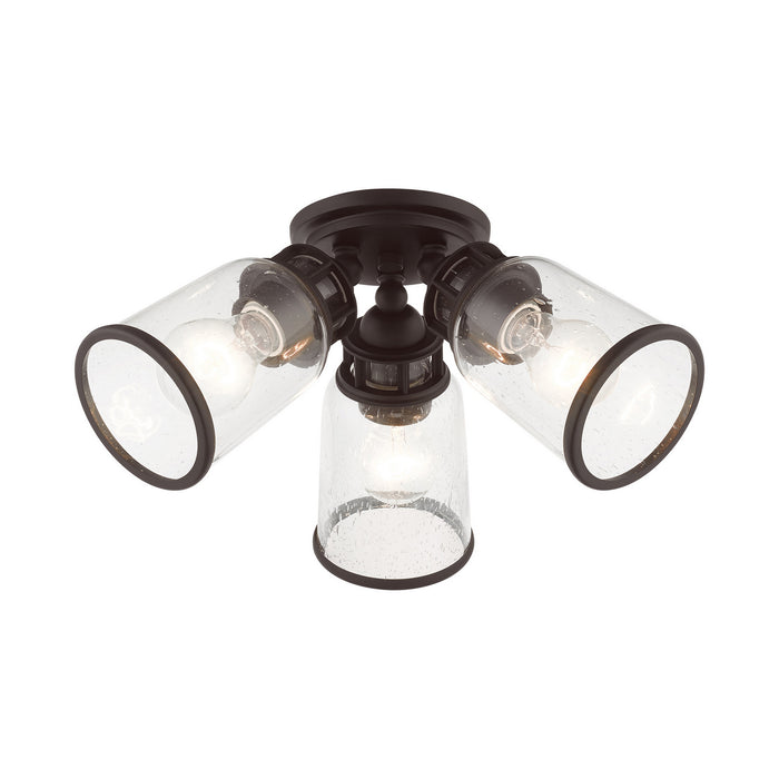 Livex Lighting 45503-07 Three Light Flush Mount, Bronze