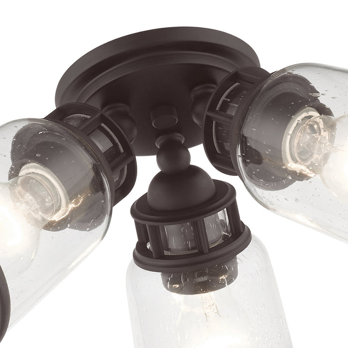 Livex Lighting 45503-07 Three Light Flush Mount, Bronze
