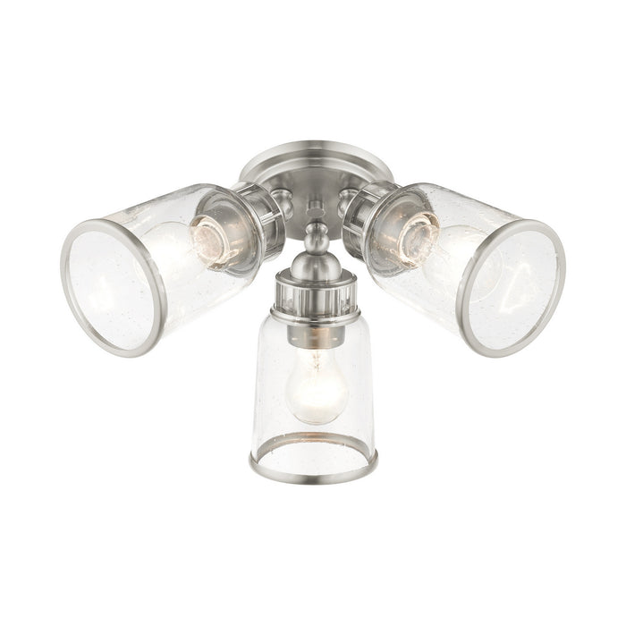 Livex Lighting 45503-91 Three Light Flush Mount, Brushed Nickel
