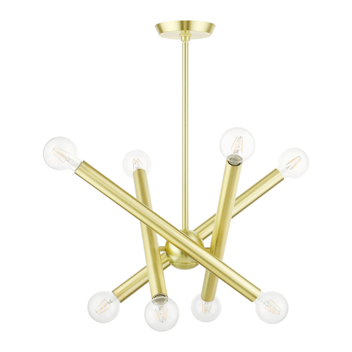 Livex Lighting 45584-12 Eight Light Chandelier, Satin Brass