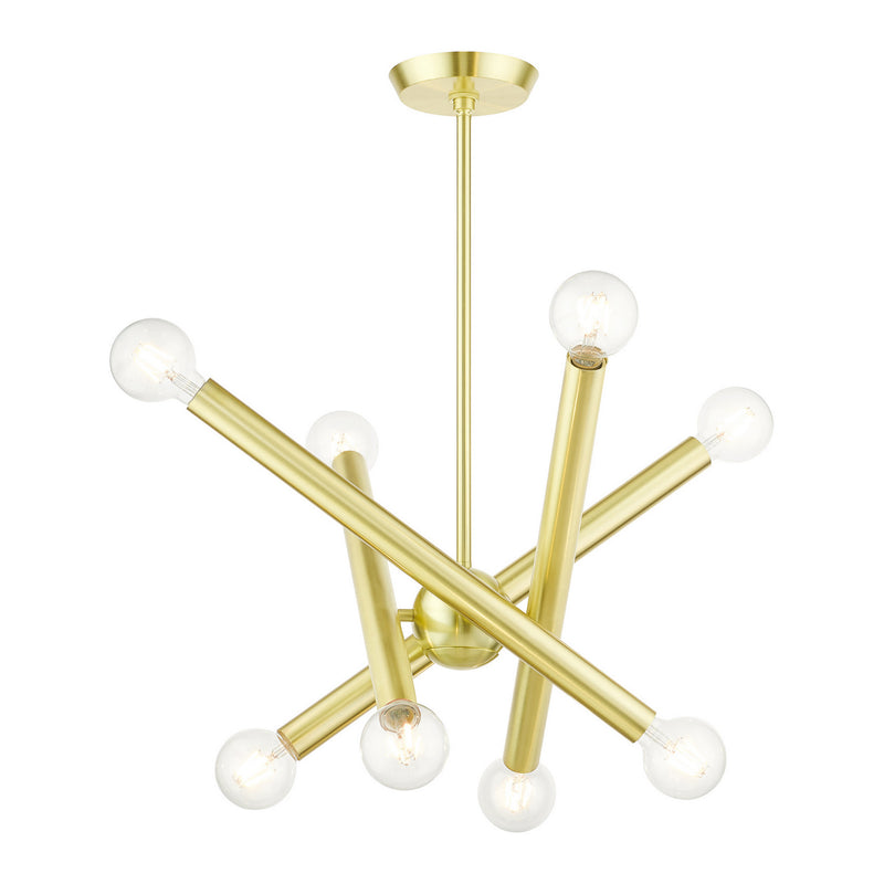 Livex Lighting 45584-12 Eight Light Chandelier, Satin Brass