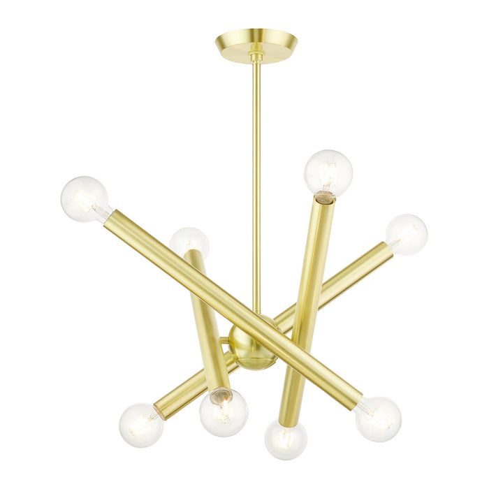 Livex Lighting 45584-12 Eight Light Chandelier, Satin Brass