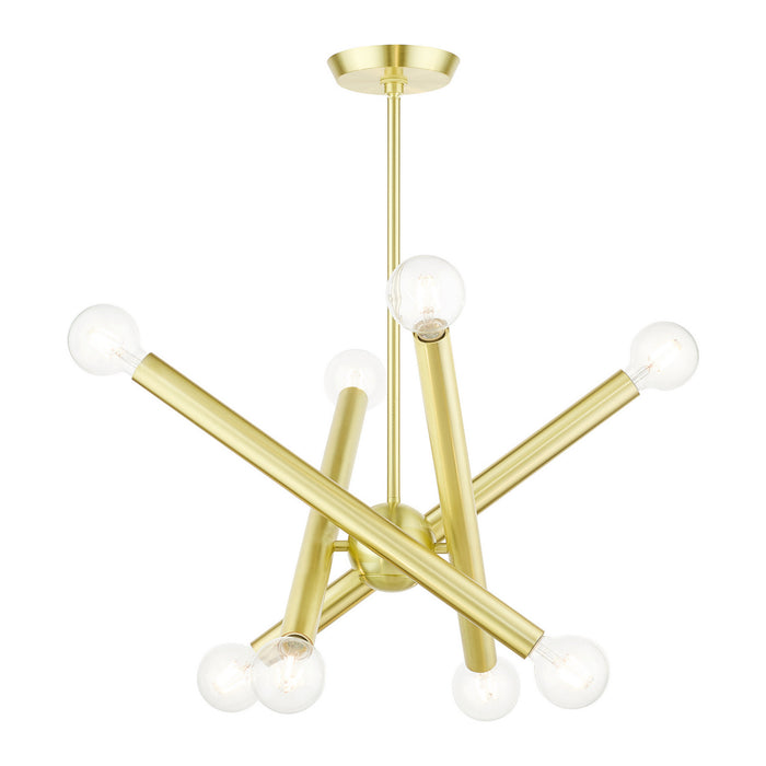 Livex Lighting 45584-12 Eight Light Chandelier, Satin Brass