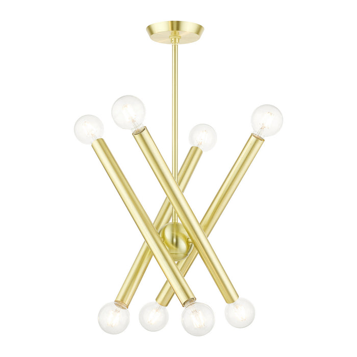 Livex Lighting 45584-12 Eight Light Chandelier, Satin Brass
