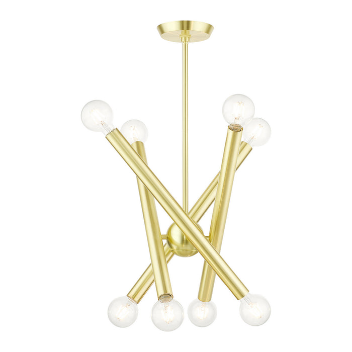 Livex Lighting 45584-12 Eight Light Chandelier, Satin Brass