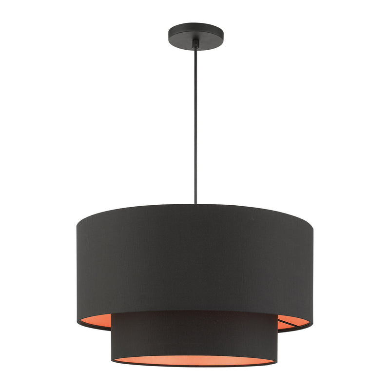 Livex Lighting 45618-04 Three Light Pendant, Black
