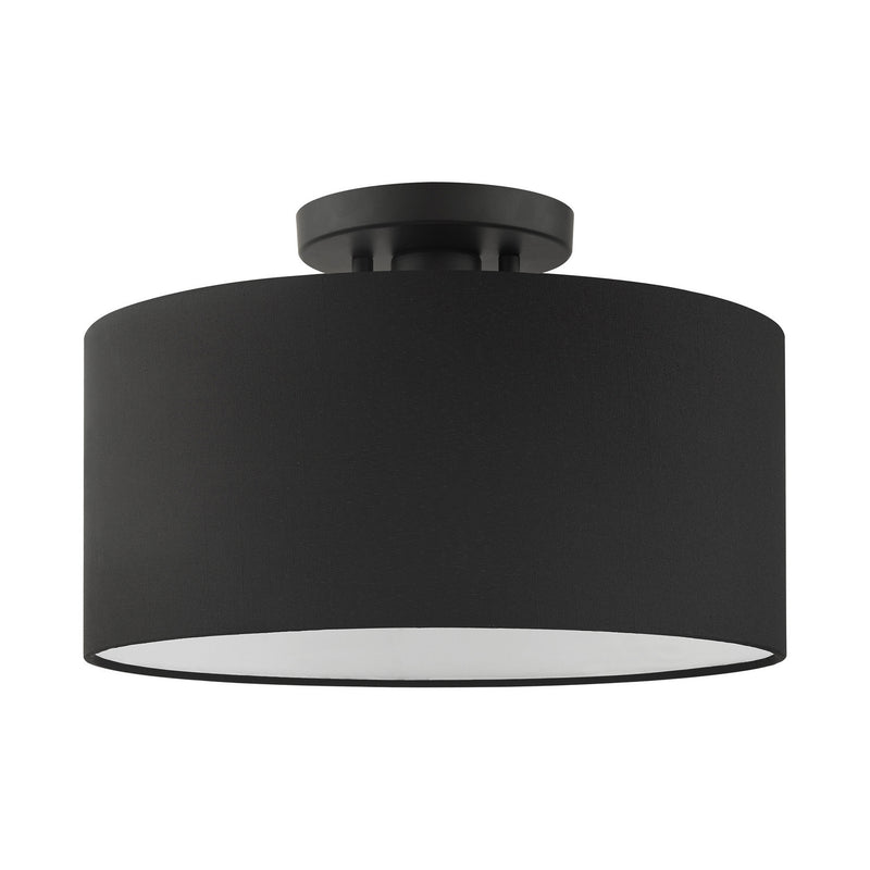 Livex Lighting 45663-04 One Light Semi Flush Mount, Black