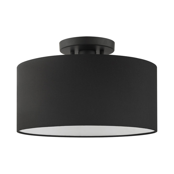 Livex Lighting 45663-04 One Light Semi Flush Mount, Black
