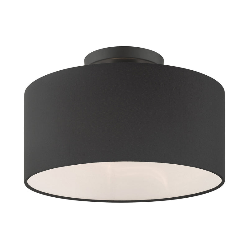Livex Lighting 45663-04 One Light Semi Flush Mount, Black