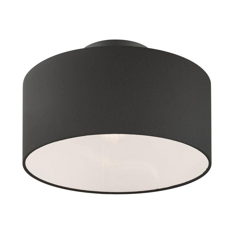 Livex Lighting 45663-04 One Light Semi Flush Mount, Black