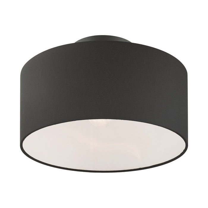 Livex Lighting 45663-04 One Light Semi Flush Mount, Black