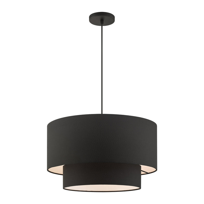 Livex Lighting 45668-04 Three Light Pendant, Black