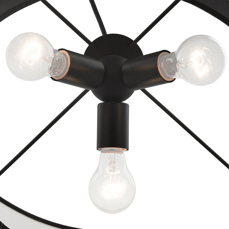 Livex Lighting 45668-04 Three Light Pendant, Black