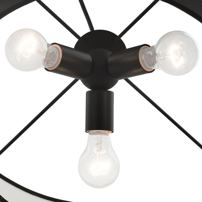 Livex Lighting 45668-04 Three Light Pendant, Black