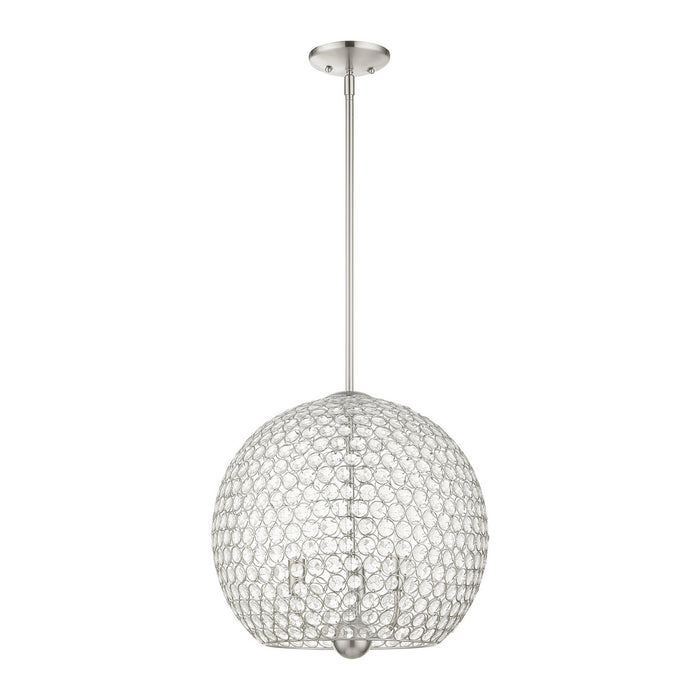 Livex Lighting 45723-91 Three Light Pendant, Brushed Nickel