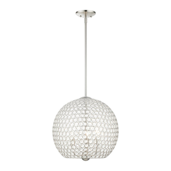 Livex Lighting 45723-91 Three Light Pendant, Brushed Nickel