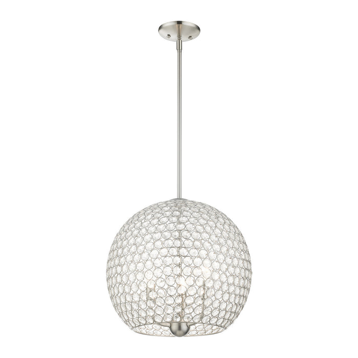 Livex Lighting 45723-91 Three Light Pendant, Brushed Nickel