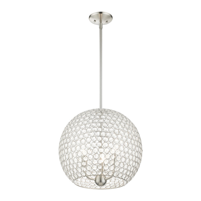Livex Lighting 45723-91 Three Light Pendant, Brushed Nickel