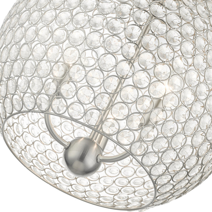 Livex Lighting 45723-91 Three Light Pendant, Brushed Nickel