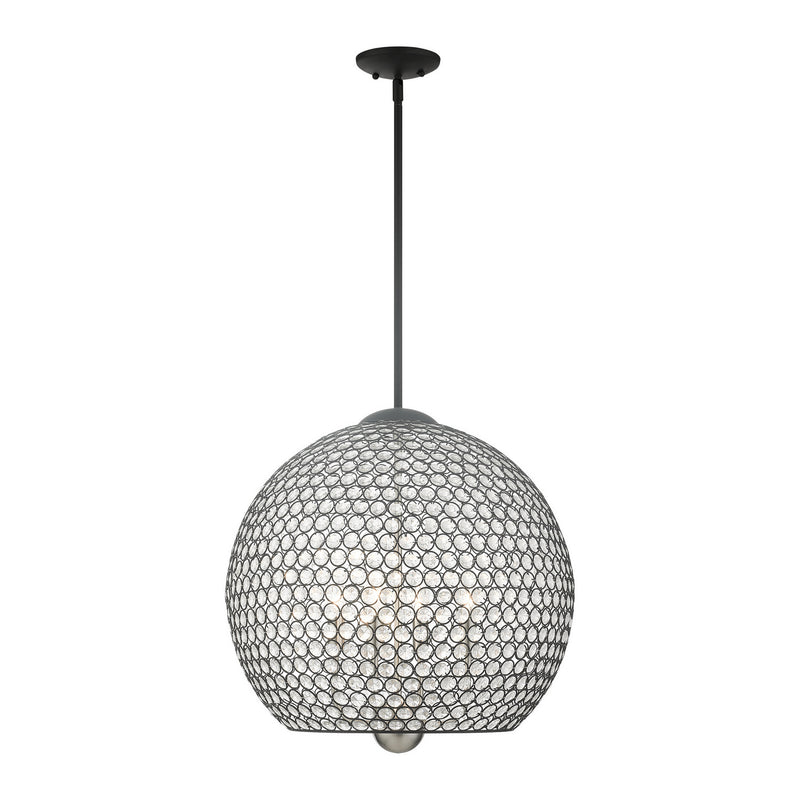 Livex Lighting 45724-04 Four Light Pendant, Black
