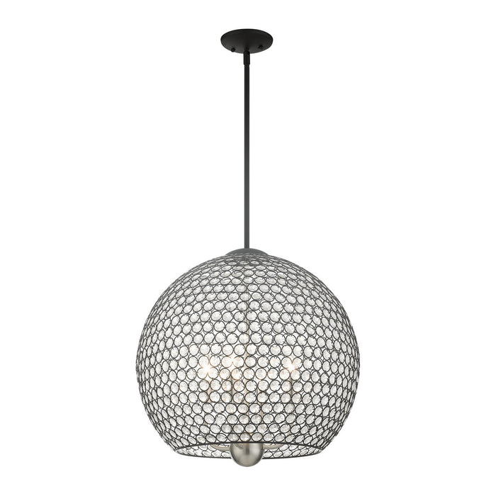 Livex Lighting 45724-04 Four Light Pendant, Black