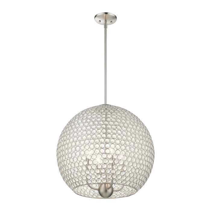 Livex Lighting 45724-91 Four Light Pendant, Brushed Nickel