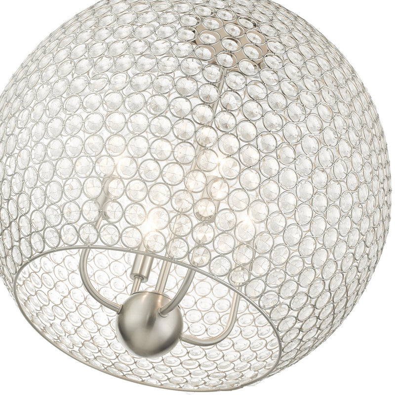 Livex Lighting 45724-91 Four Light Pendant, Brushed Nickel