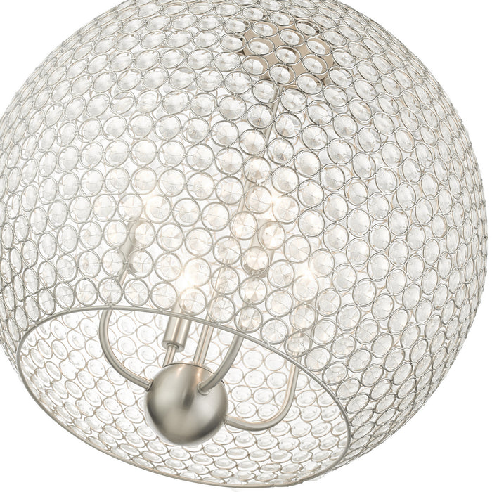 Livex Lighting 45724-91 Four Light Pendant, Brushed Nickel