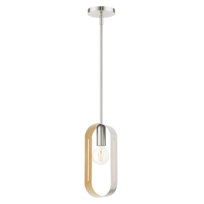 Livex Lighting 45761-91 One Light Pendant, Brushed Nickel