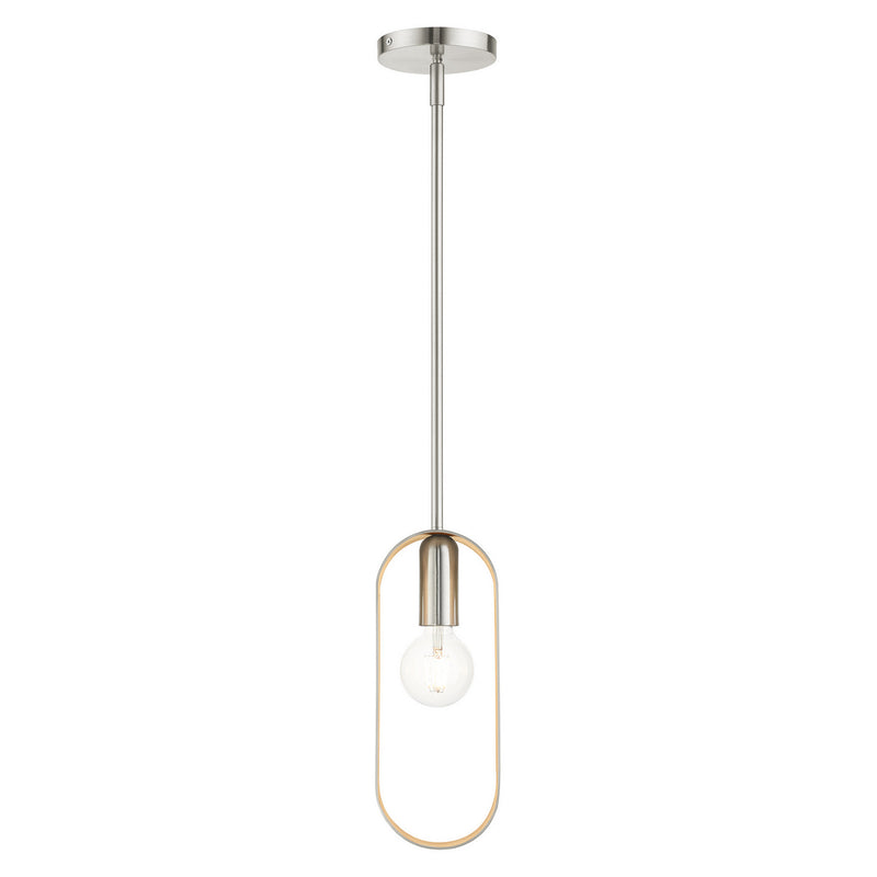 Livex Lighting 45761-91 One Light Pendant, Brushed Nickel