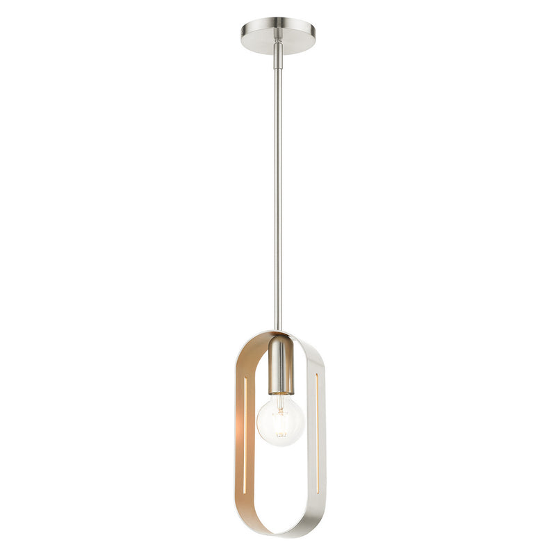 Livex Lighting 45761-91 One Light Pendant, Brushed Nickel