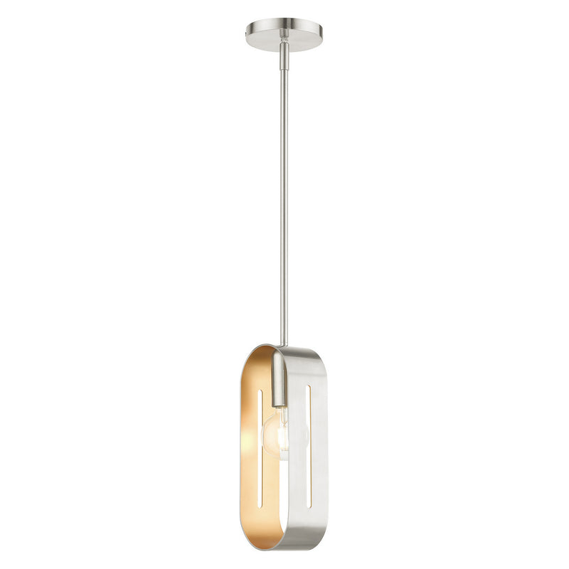 Livex Lighting 45761-91 One Light Pendant, Brushed Nickel