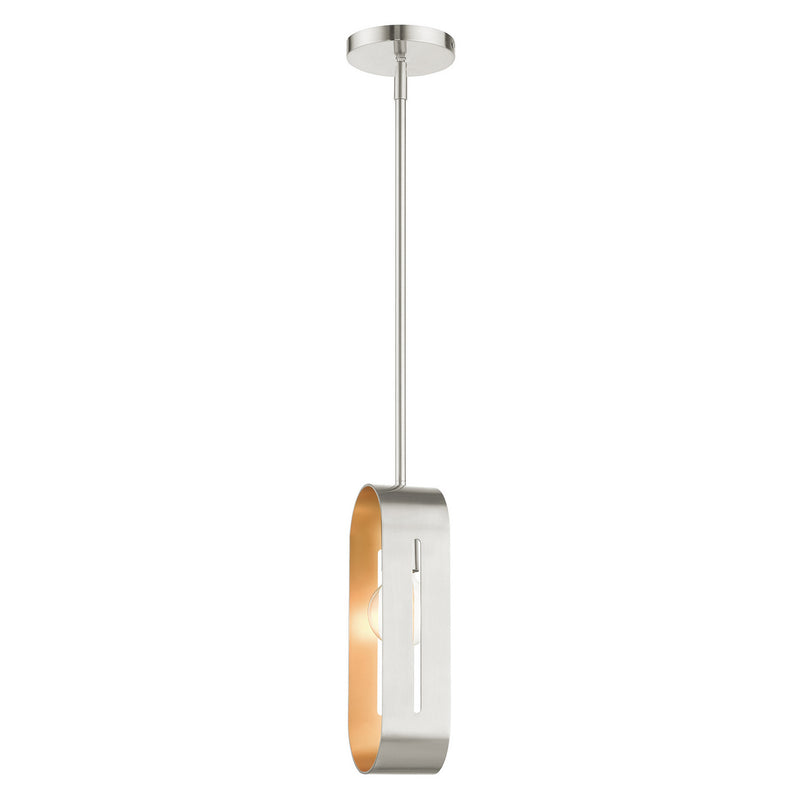 Livex Lighting 45761-91 One Light Pendant, Brushed Nickel