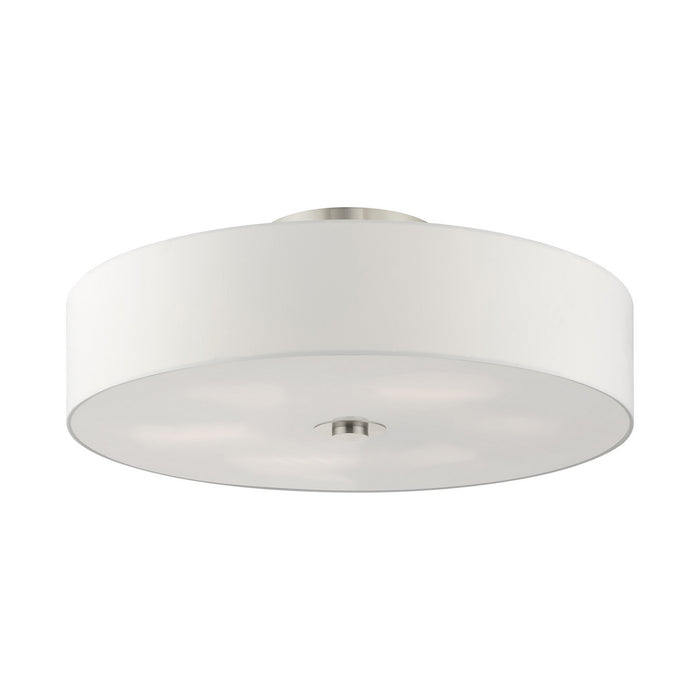 Livex Lighting 45798-91 Six Light Semi Flush Mount, Brushed Nickel