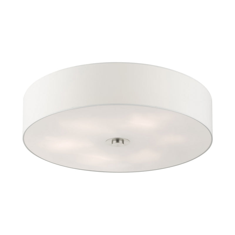 Livex Lighting 45798-91 Six Light Semi Flush Mount, Brushed Nickel