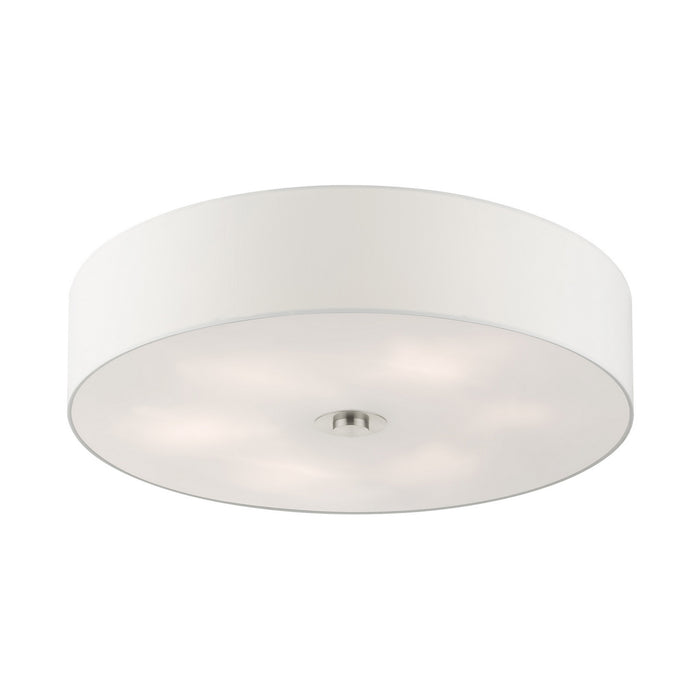 Livex Lighting 45798-91 Six Light Semi Flush Mount, Brushed Nickel