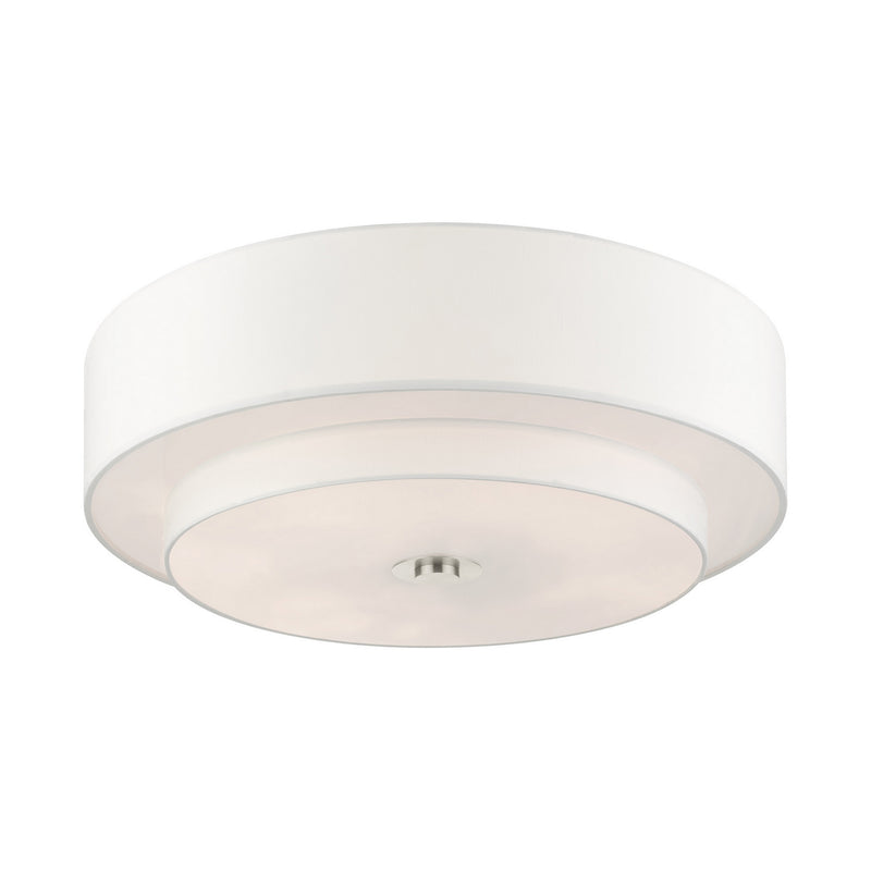 Livex Lighting 45799-91 Six Light Semi Flush Mount, Brushed Nickel