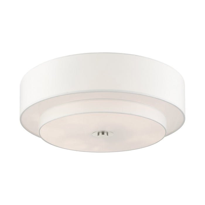 Livex Lighting 45799-91 Six Light Semi Flush Mount, Brushed Nickel