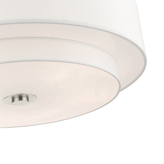 Livex Lighting 45799-91 Six Light Semi Flush Mount, Brushed Nickel