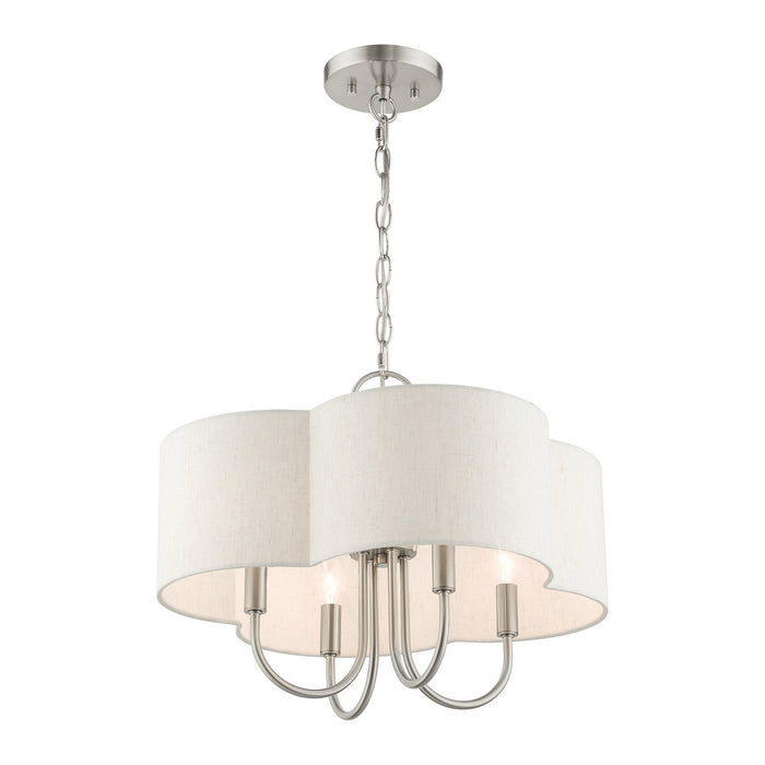 Livex Lighting 45806-91 Four Light Chandelier, Brushed Nickel